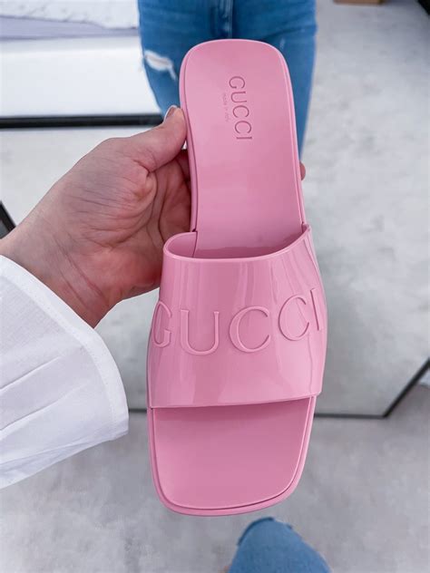 gucci jelly sandals black|gucci transparent sandals.